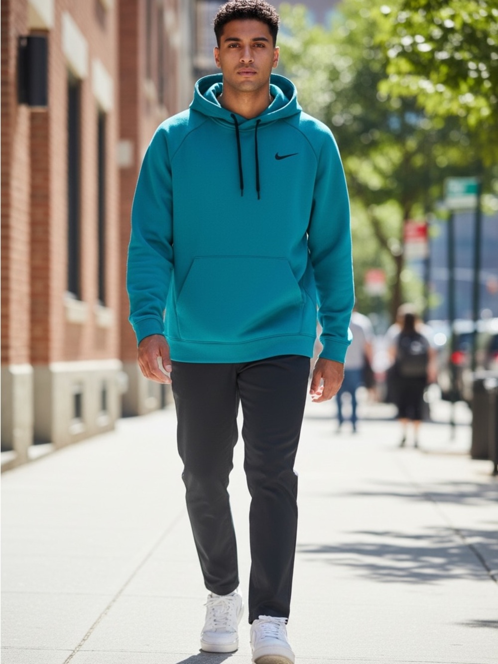 Nike Men's Teal Pullover Hoodie | M
